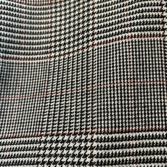 Veronica Beard Black White Red Wool Blend Houndstooth Blazer Size 12 - Picture 4 of 8